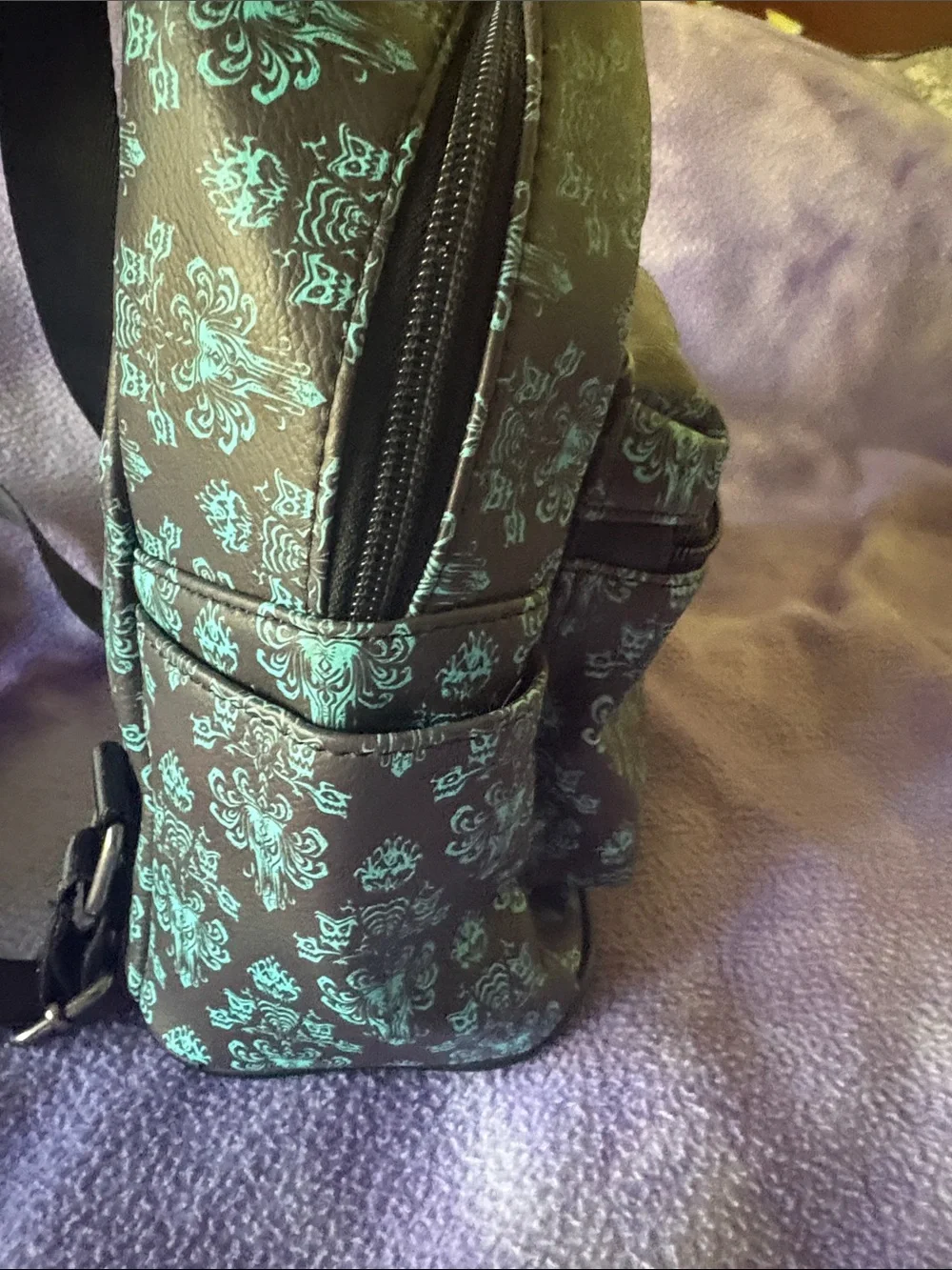 Haunted Mansion 50 th anniversary Mini Backpack in Teal and Black